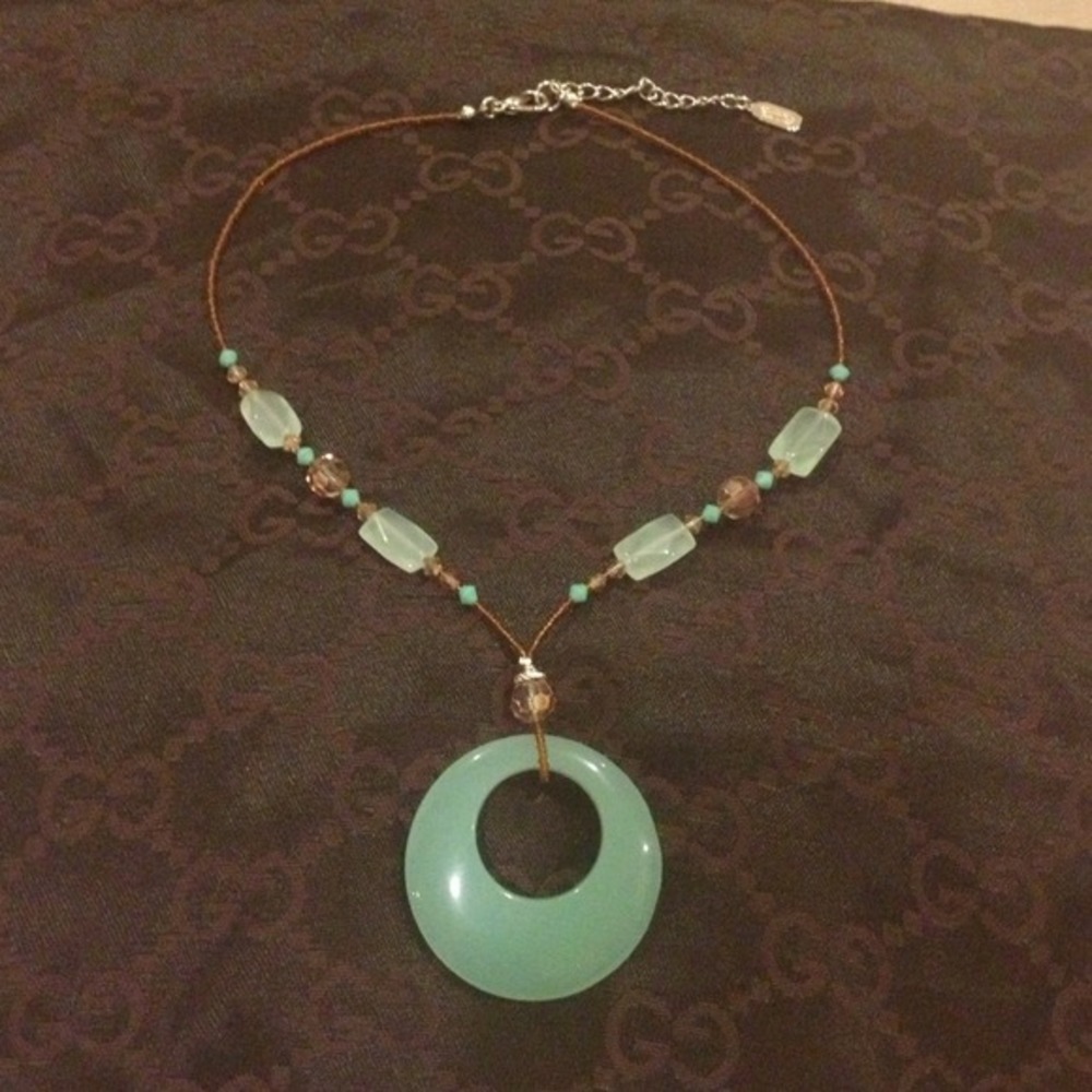 Jade/glass necklace